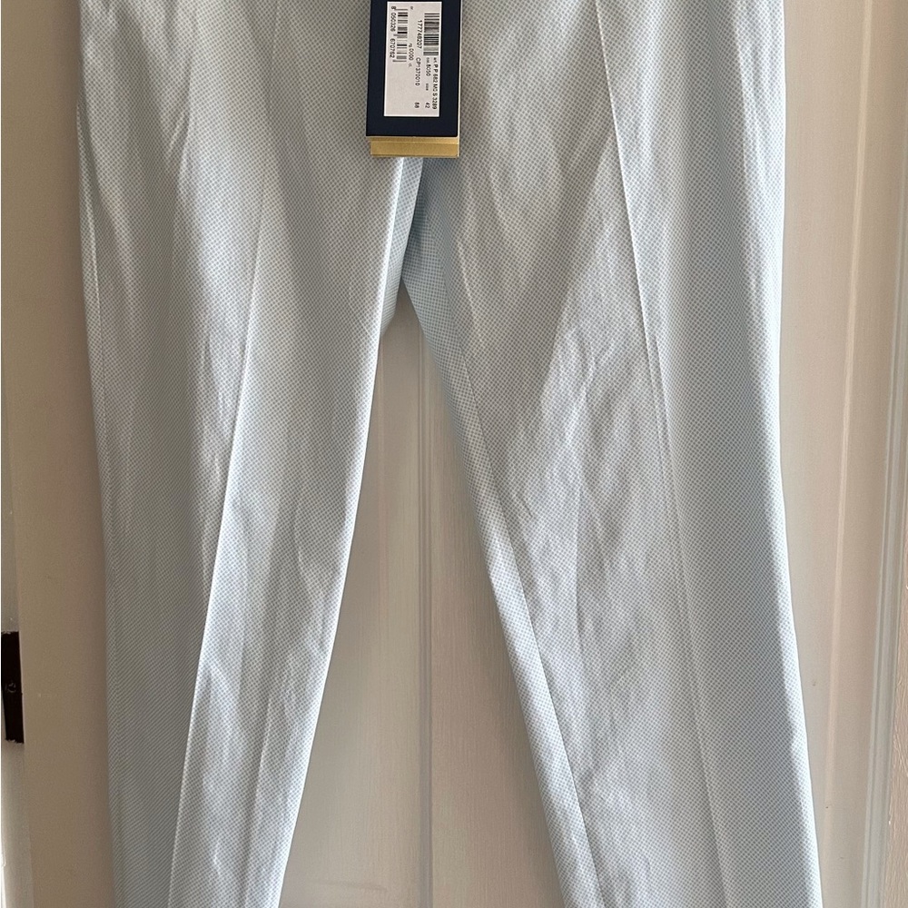 NWT! Piazza Sempione Audrey Blue Print Capri Pants. Size 42.